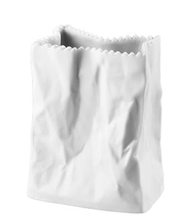Vase Rosenthal Tütenvase 'Do Not Litter' - Porcelaine Blanche 18cm - Neuf Sous Blister